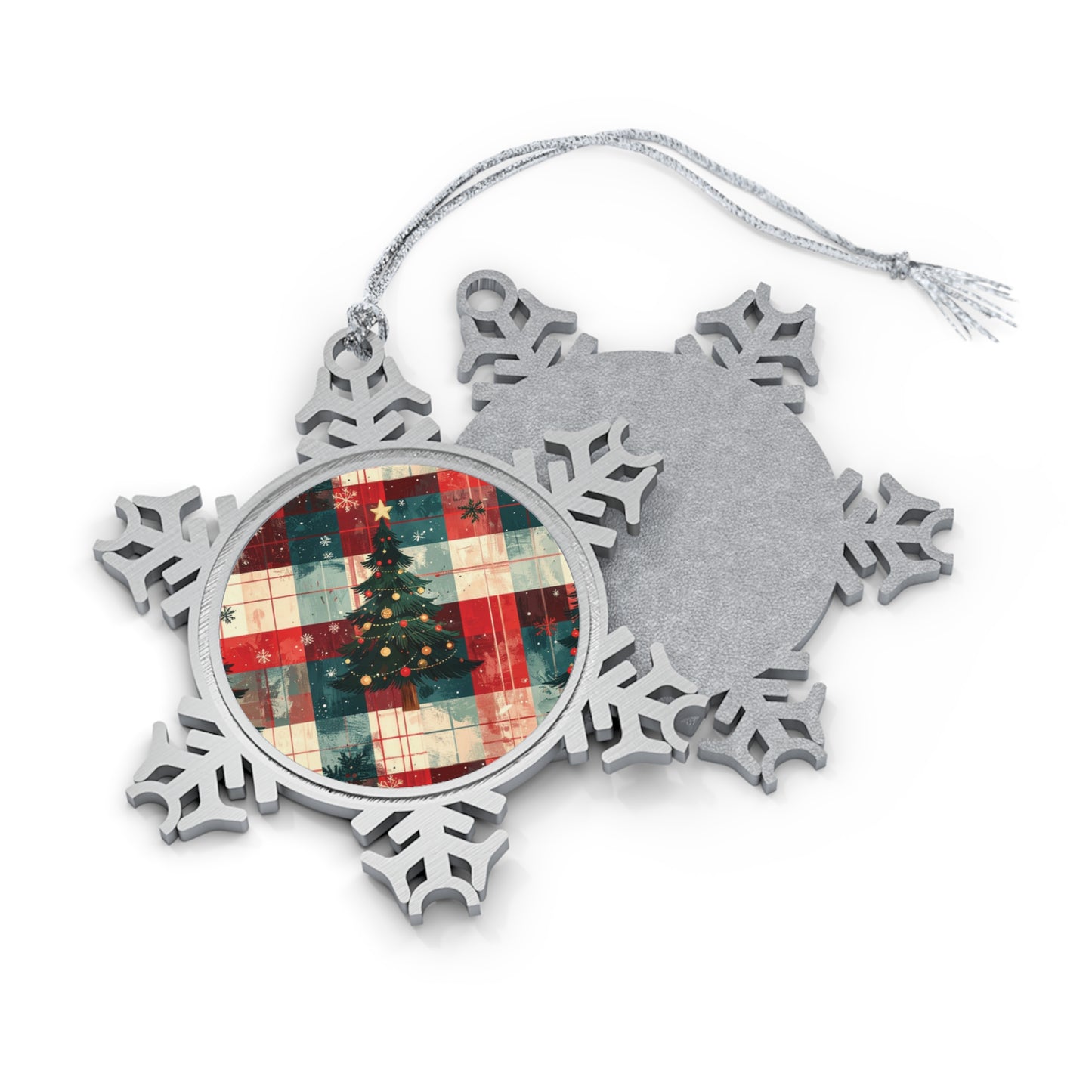 Red, White & Fir Snowflake Ornament