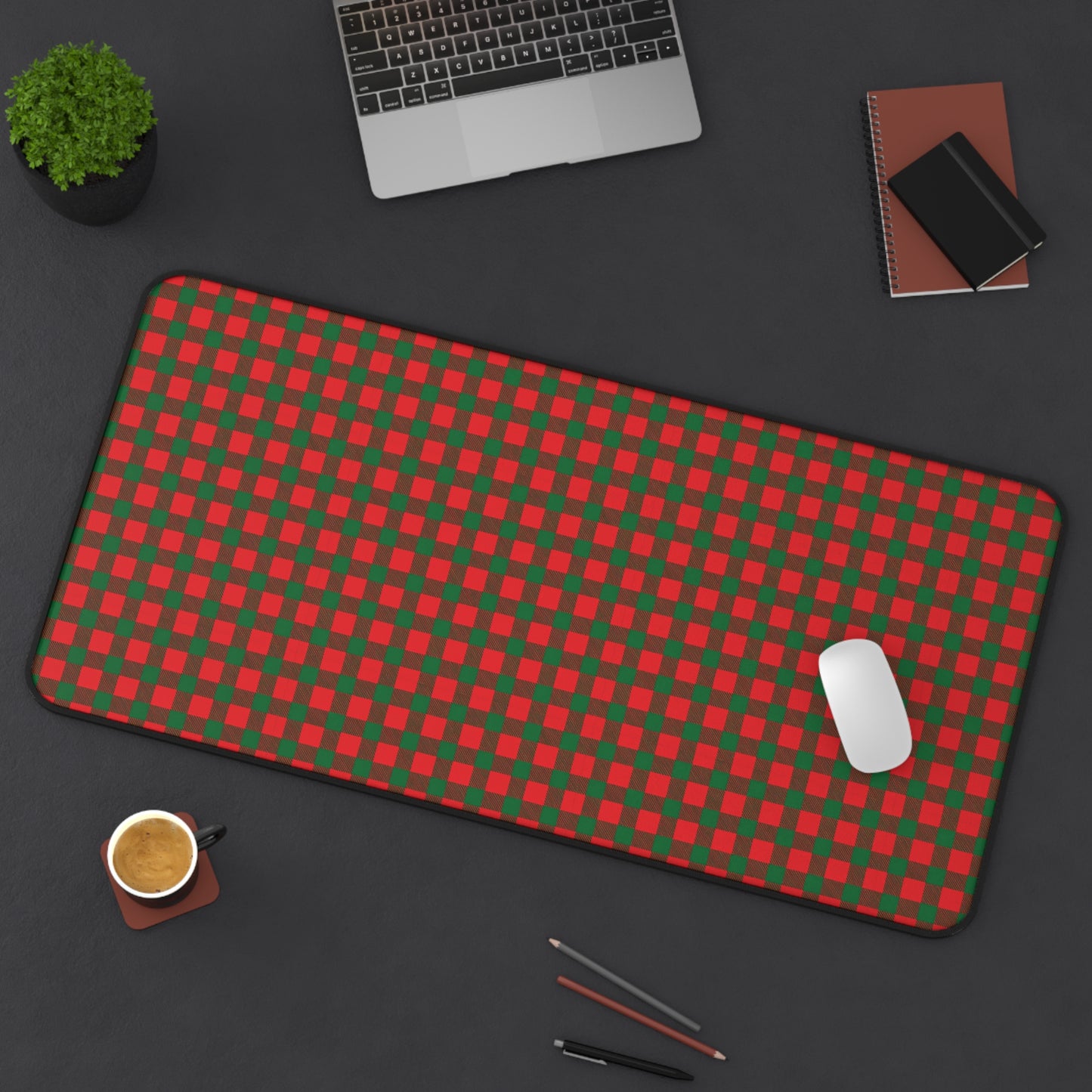 Santa's Plaid Gaming Pad & Desk Mat
