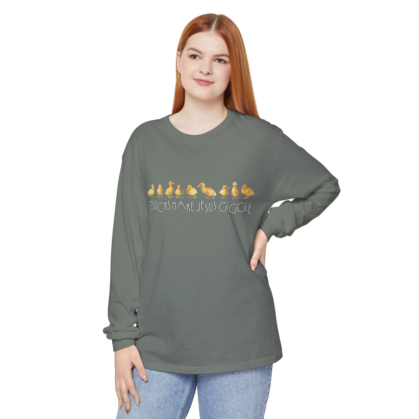 Ducks Make Jesus Giggle, Sleeved Tee