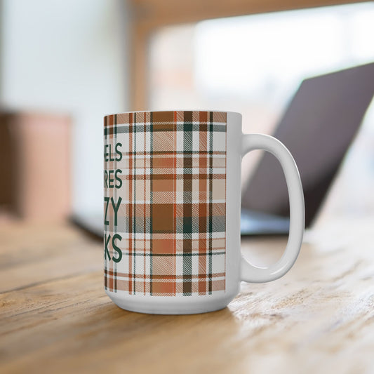 Plaid Perfection: Flannels, Bonfires & Fuzzy Socks | 15oz Ceramic Mug