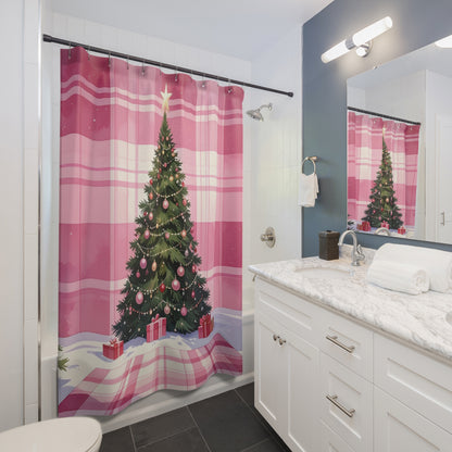 Merry Mauve Christmas Shower Curtain