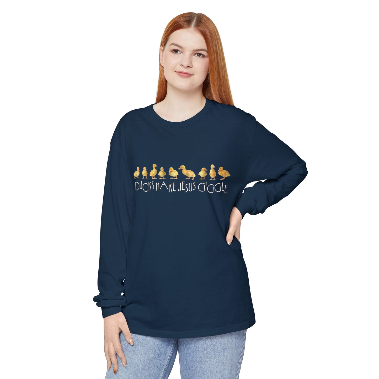 Ducks Make Jesus Giggle, Sleeved Tee