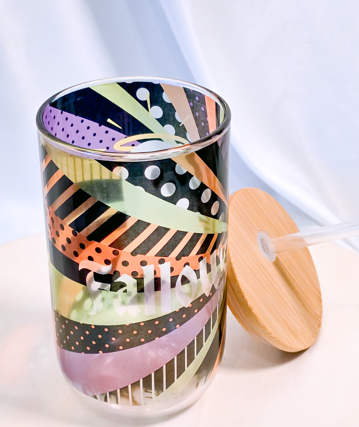 Falloween: The Holy Ghost, 18oz Shimmer Glass Cup