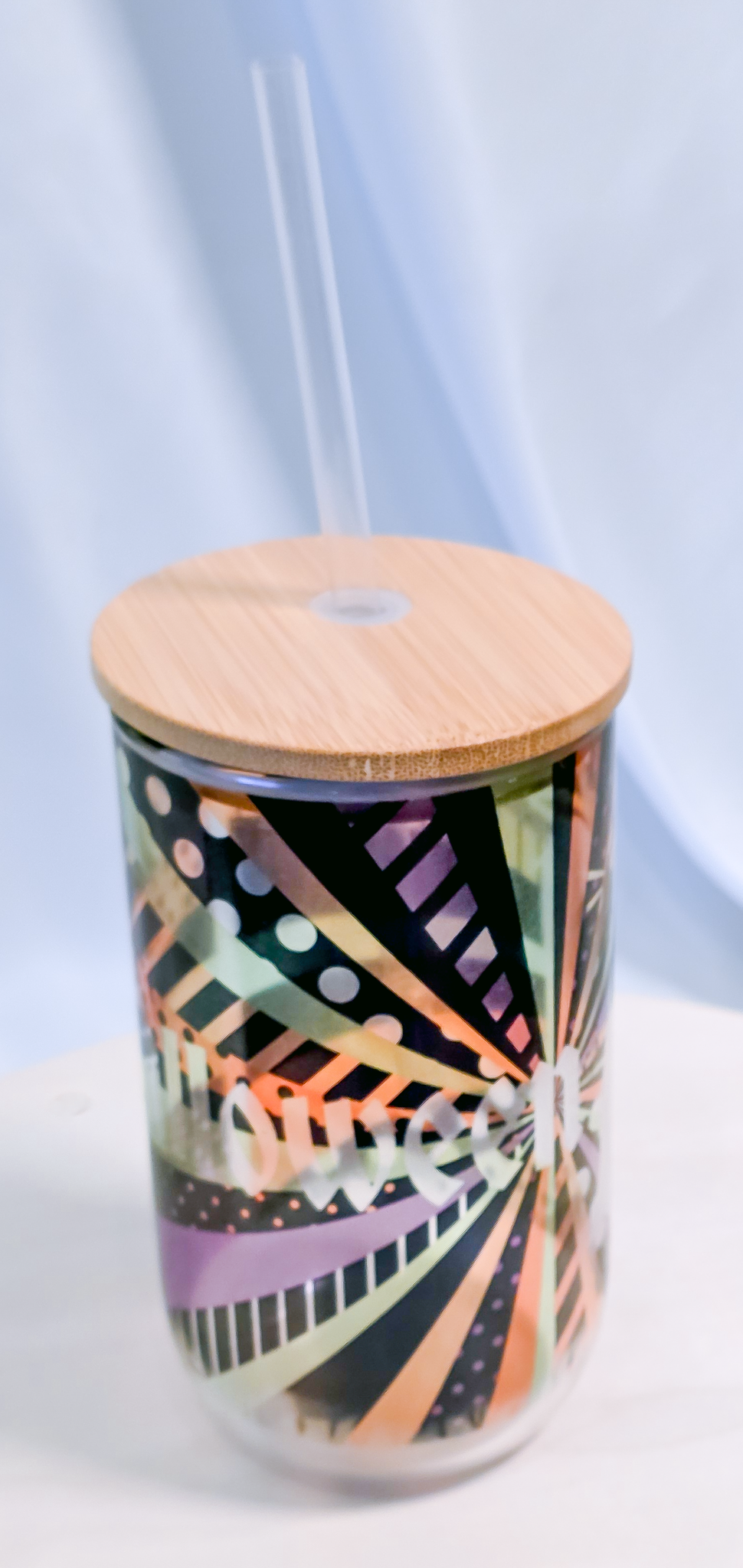 Falloween: The Holy Ghost, 18oz Shimmer Glass Cup