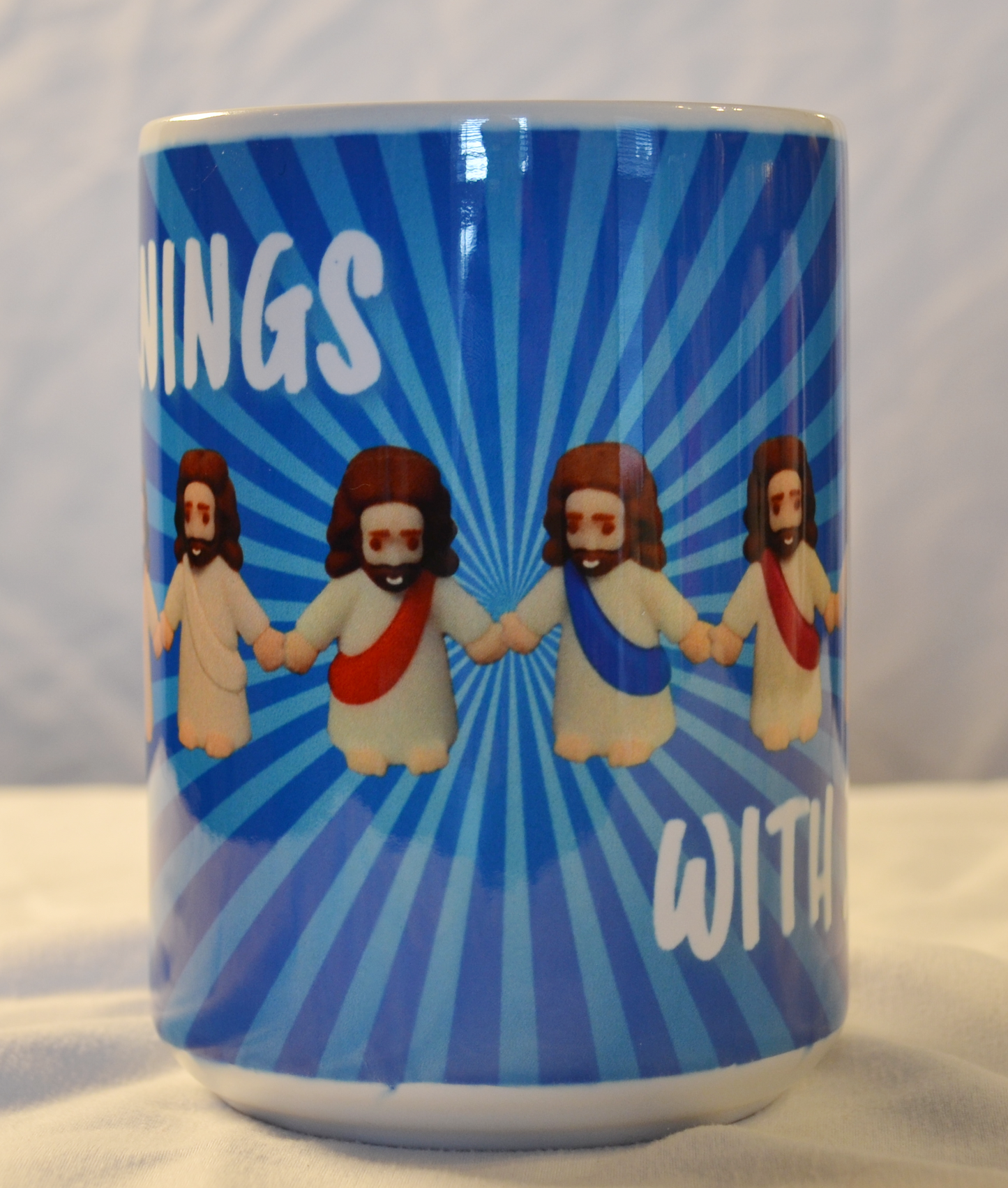 Mornings with Jesus, Blue Mug