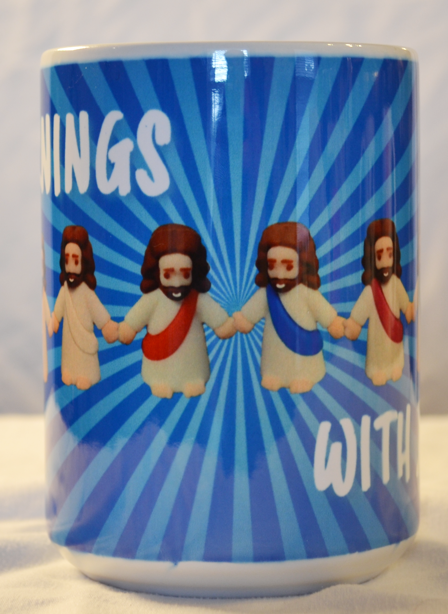 Mornings with Jesus, Blue Mug