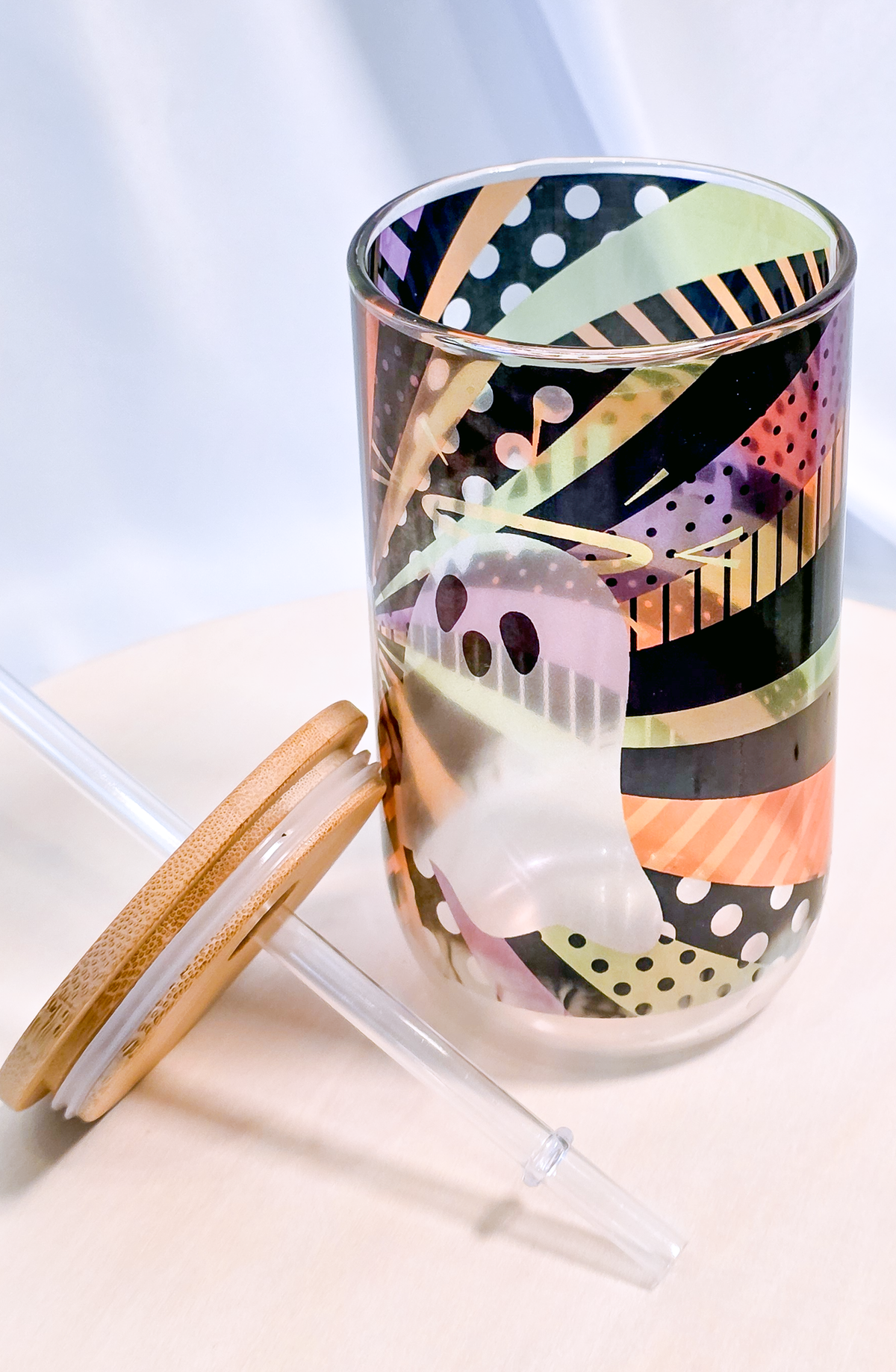 Falloween: The Holy Ghost, 18oz Shimmer Glass Cup