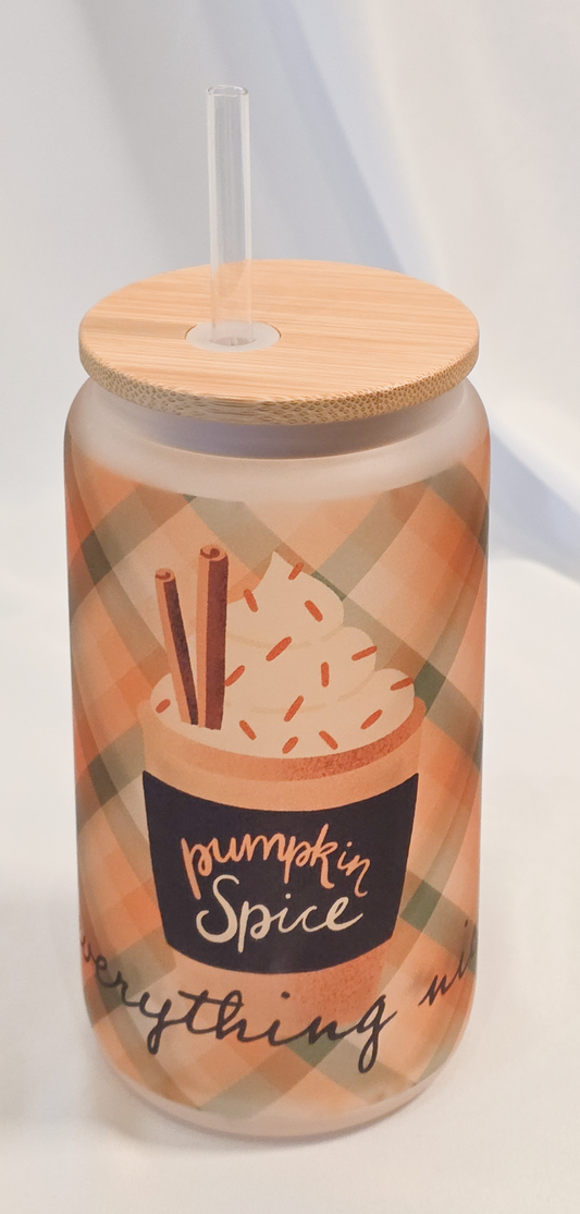 Pumpkin Spice & Everything Nice, 16oz Frosted Glass