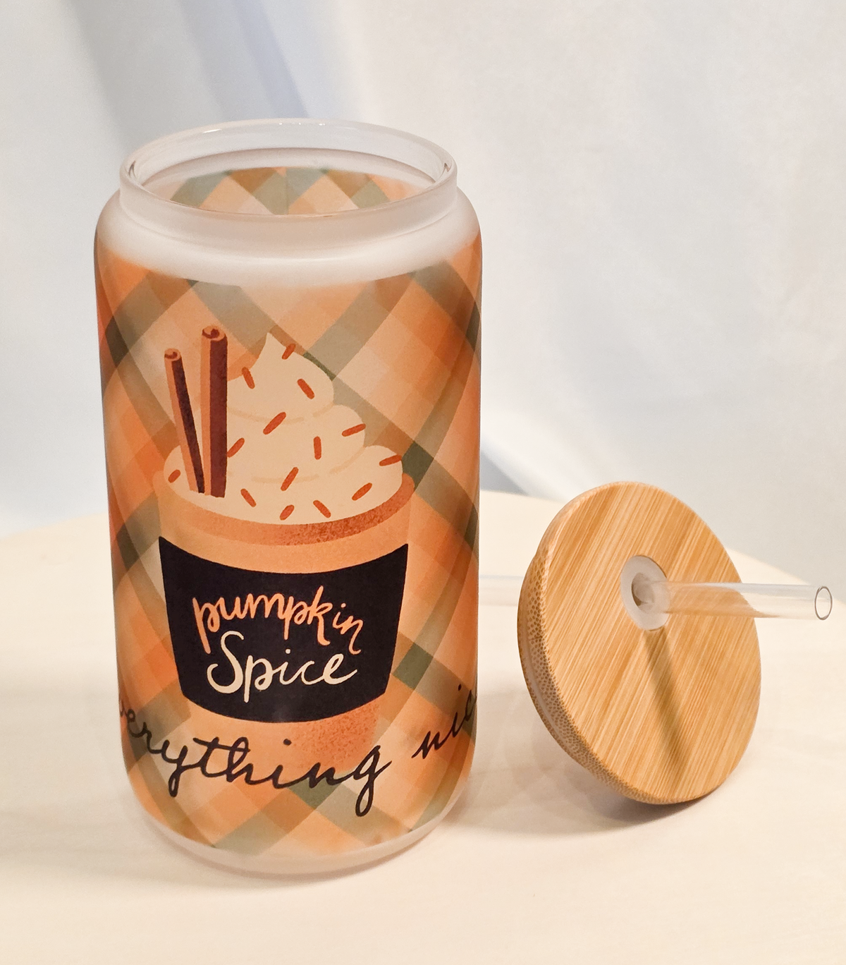 Pumpkin Spice & Everything Nice, 16oz Frosted Glass