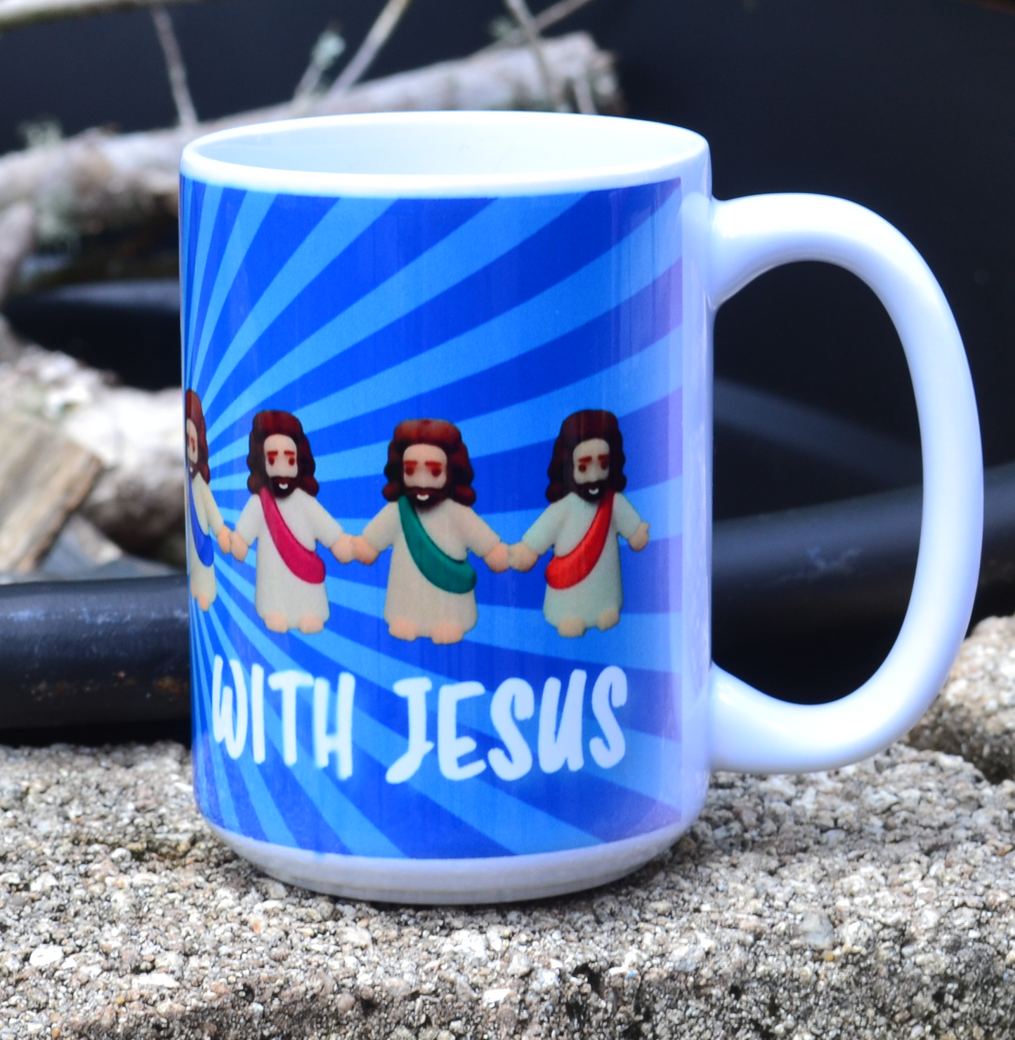 Mornings with Jesus, Blue Mug