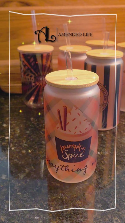 Pumpkin Spice & Everything Nice, 16oz Frosted Glass